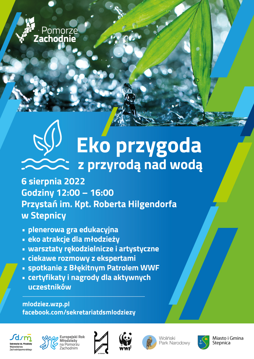 Plakat promujący wydarzenie Eko przygoda z przyrodą nad wodą